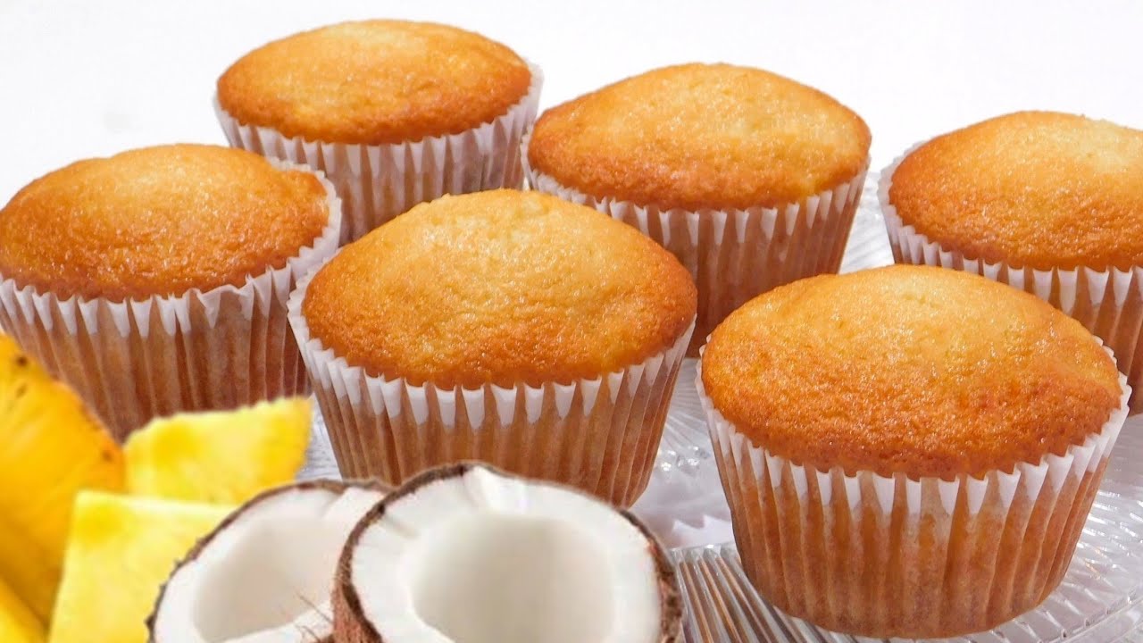 Muffins de piña y coco