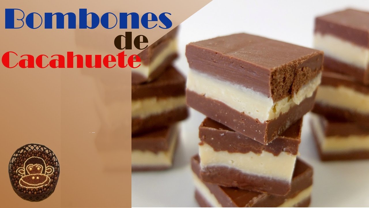 Receta de Bombones de chocolate y crema de cacahuete