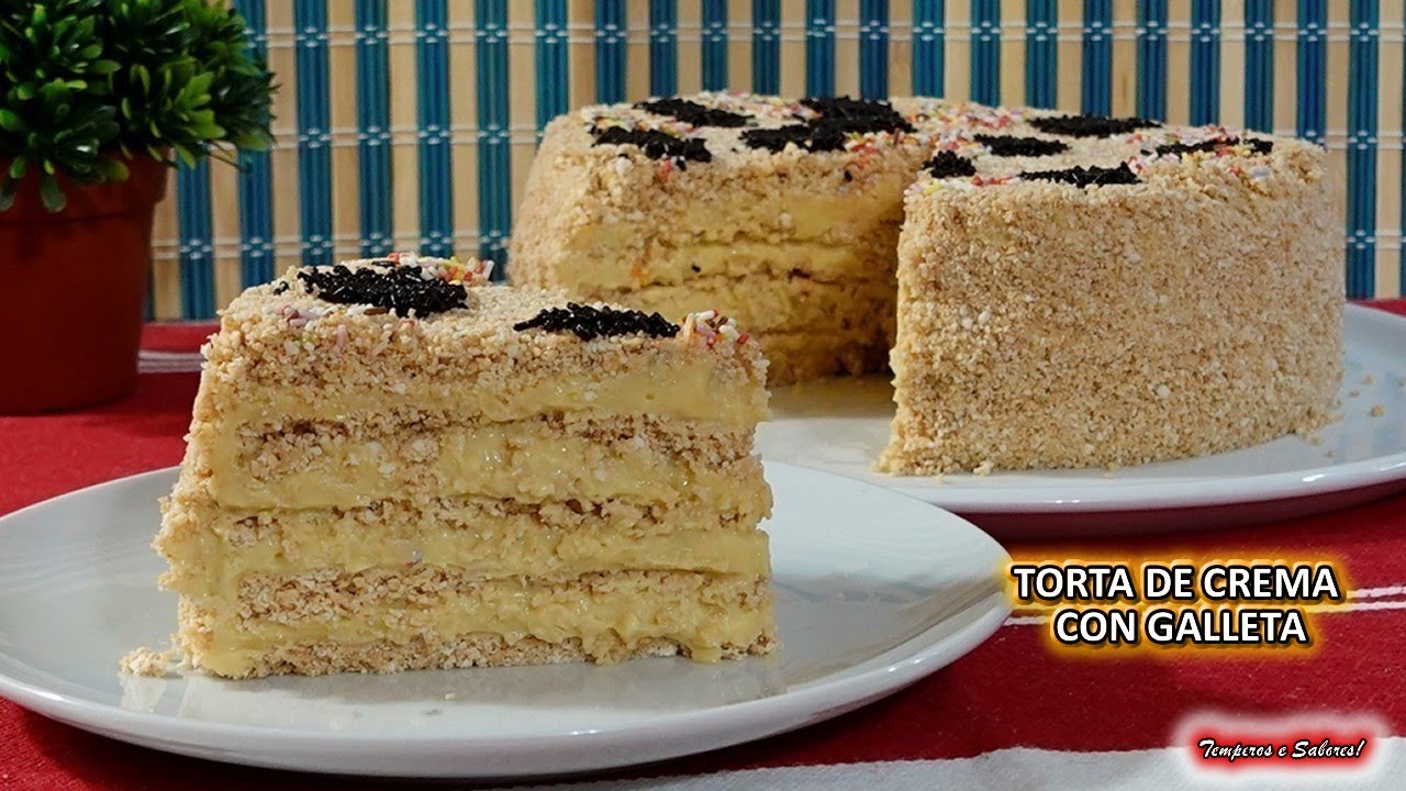 Receta de Pastel de galletas con crema