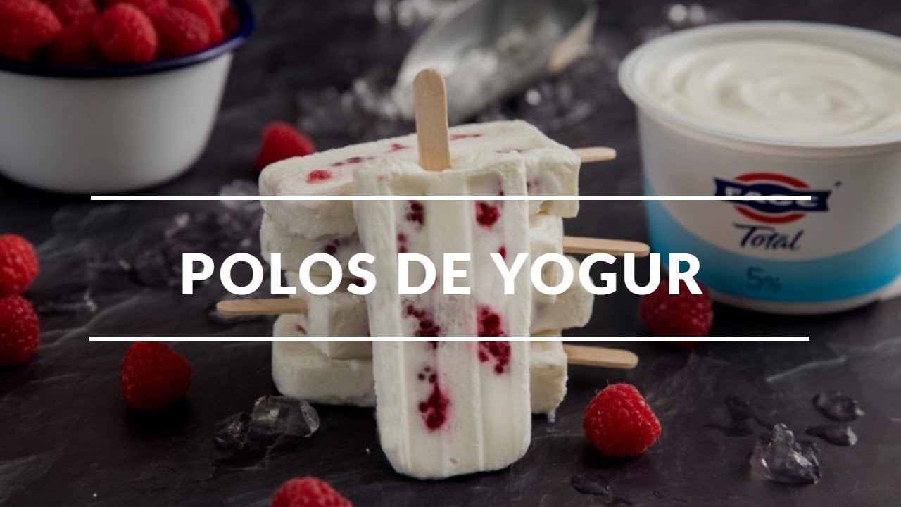 Receta de Polos de yogur y frambuesas