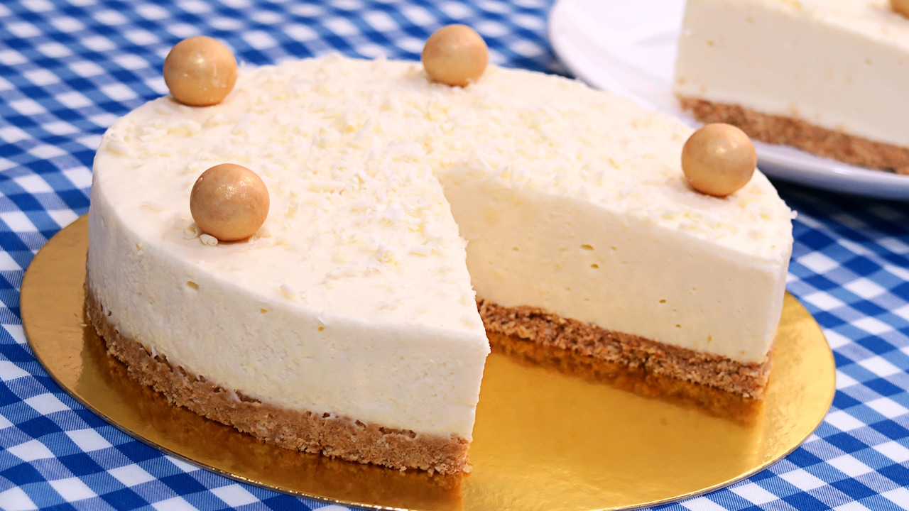 Receta de Tarta de chocolate blanco sin horno