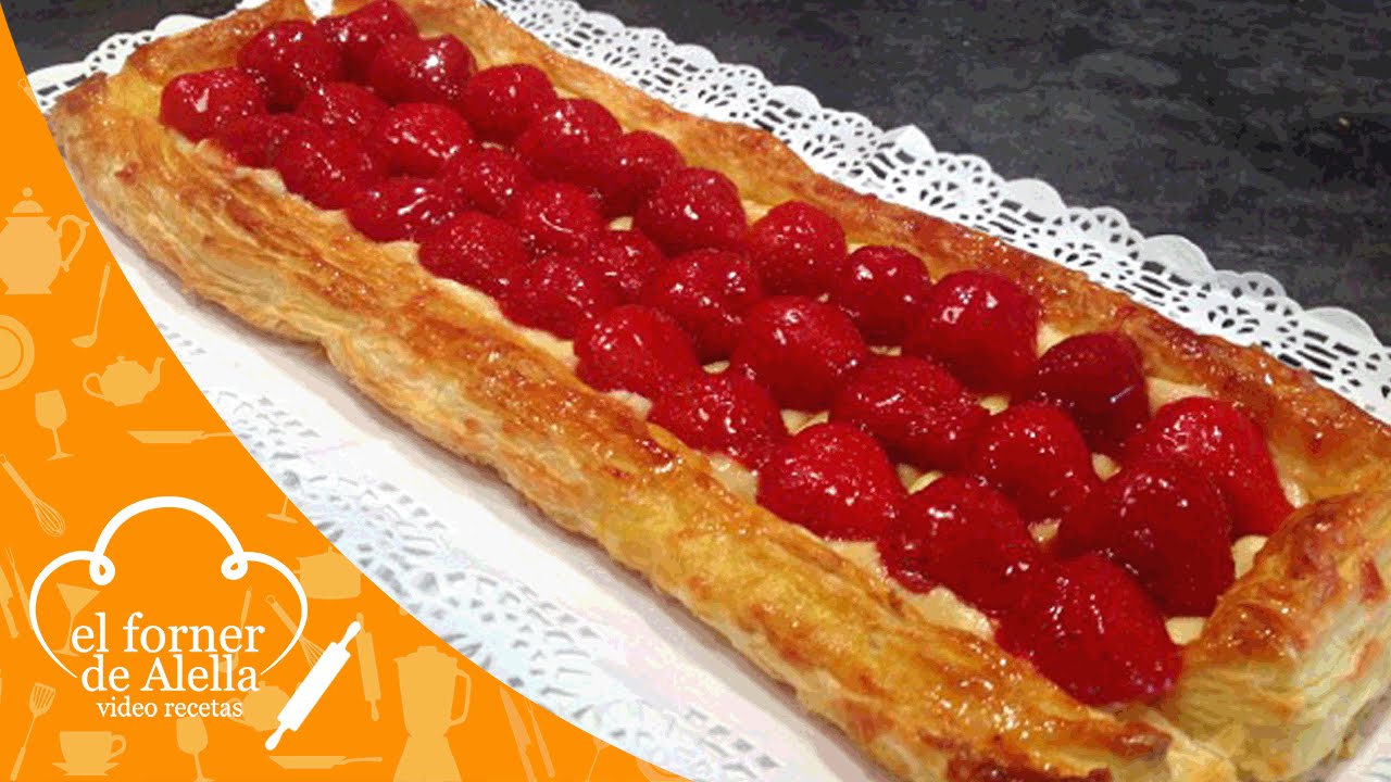 Receta de Tarta de fresa con hojaldre y crema pastelera