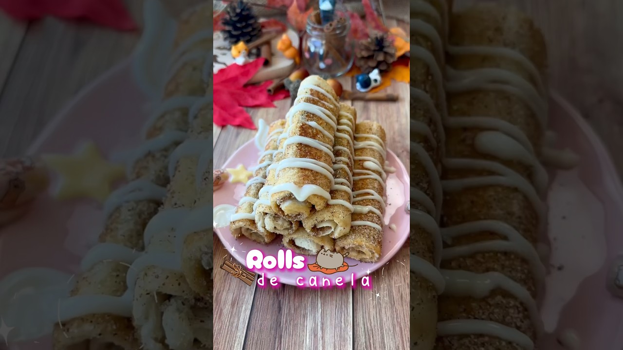 Rollitos de canela con mango y frutas tropicales