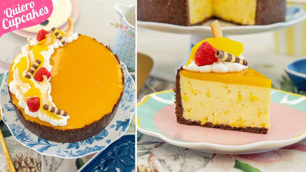 Tarta de chocolate y mango