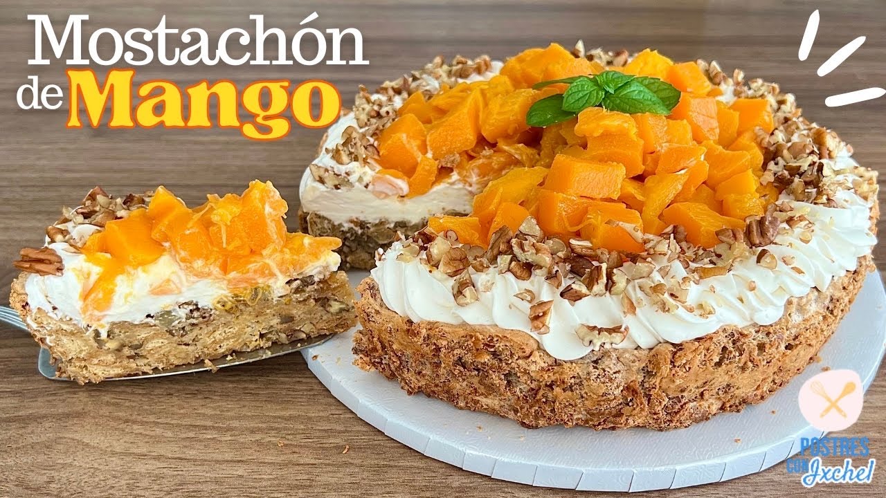 Tarta de mango y nuez