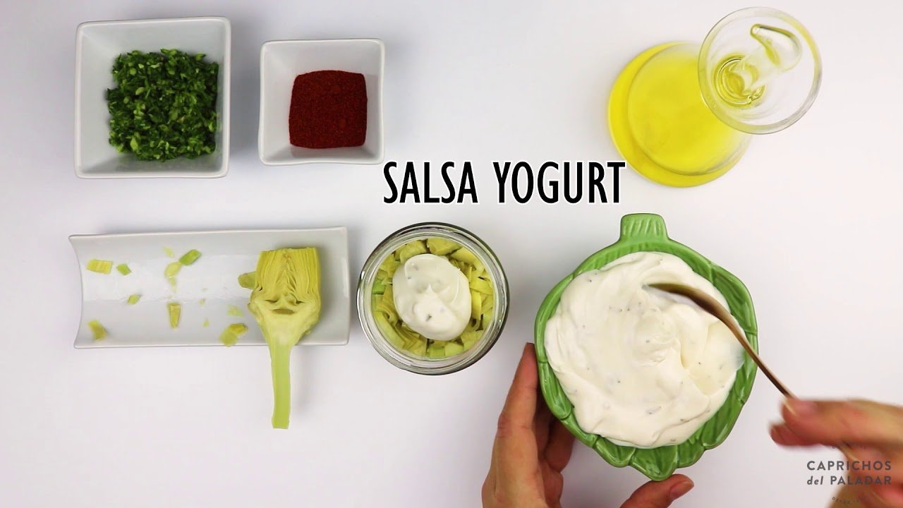 Alcachofas con salsa de yogur