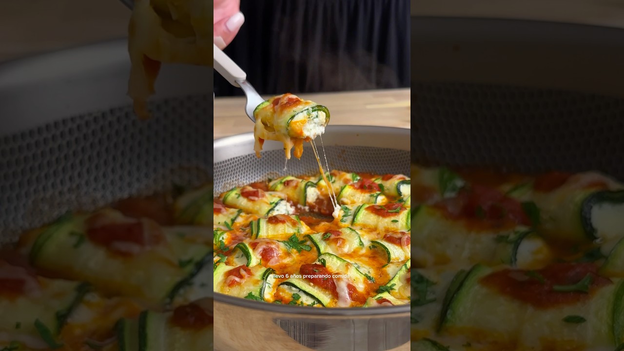 Calabacín al horno con queso ricota