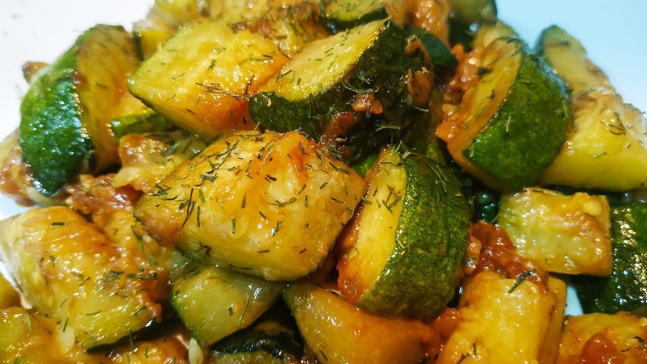 Calabacín salteado con tomate seco