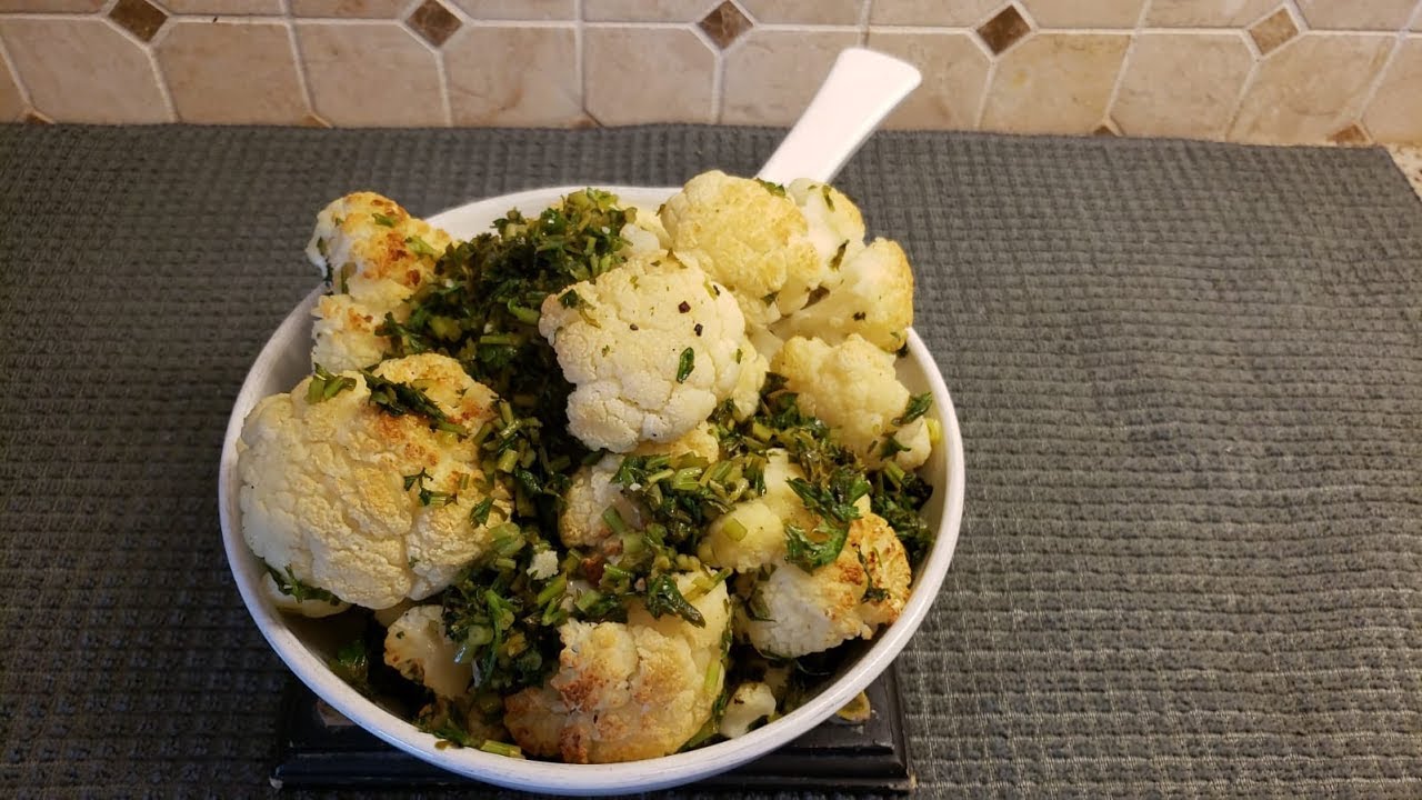 Coliflor con limón y perejil picado