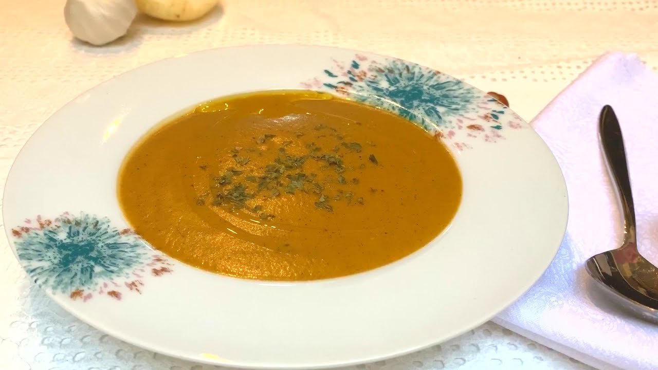 Crema de calabaza con jengibre dulce