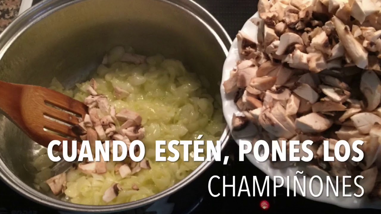 Crema de champiñones con ajo confitado