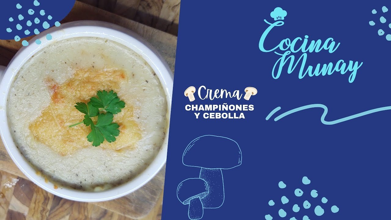 Crema de champiñones con crema y cebollín fino