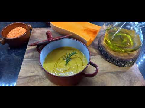 Curry de calabaza y lentejas rojas