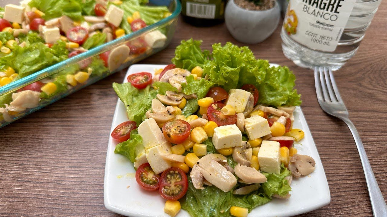 Ensalada de champiñón con tomate