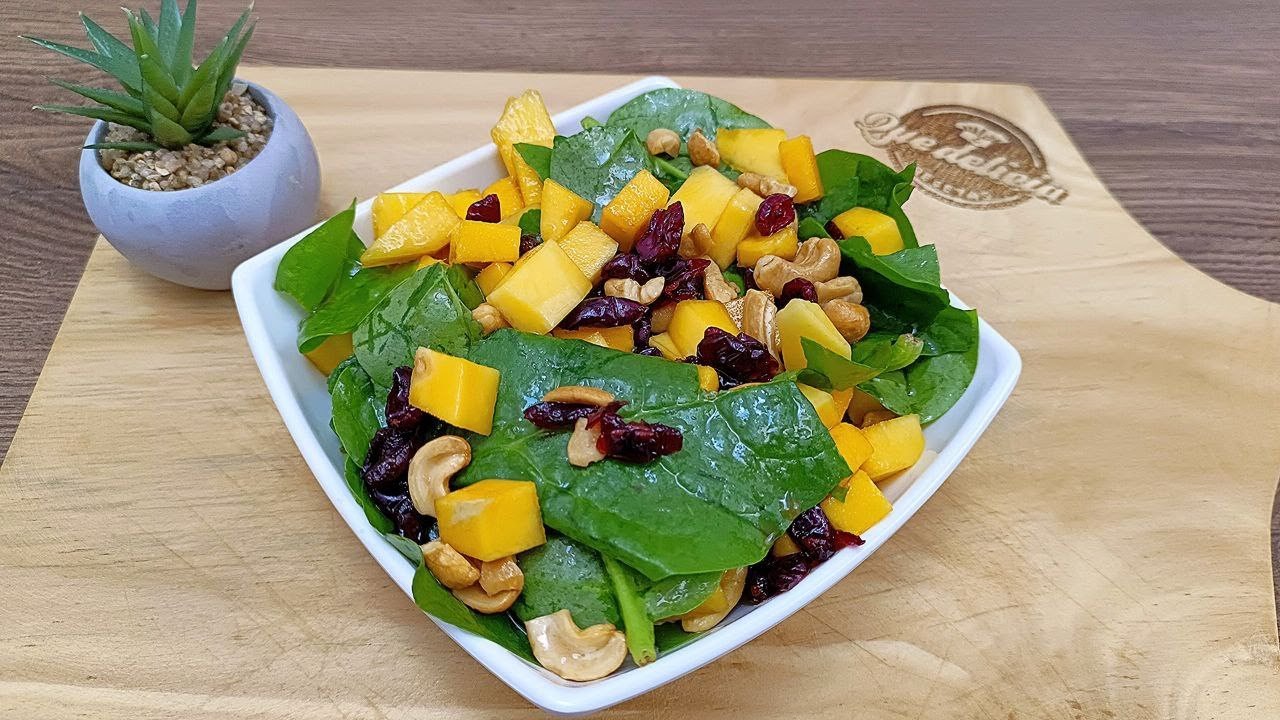 Ensalada de espinacas con mango
