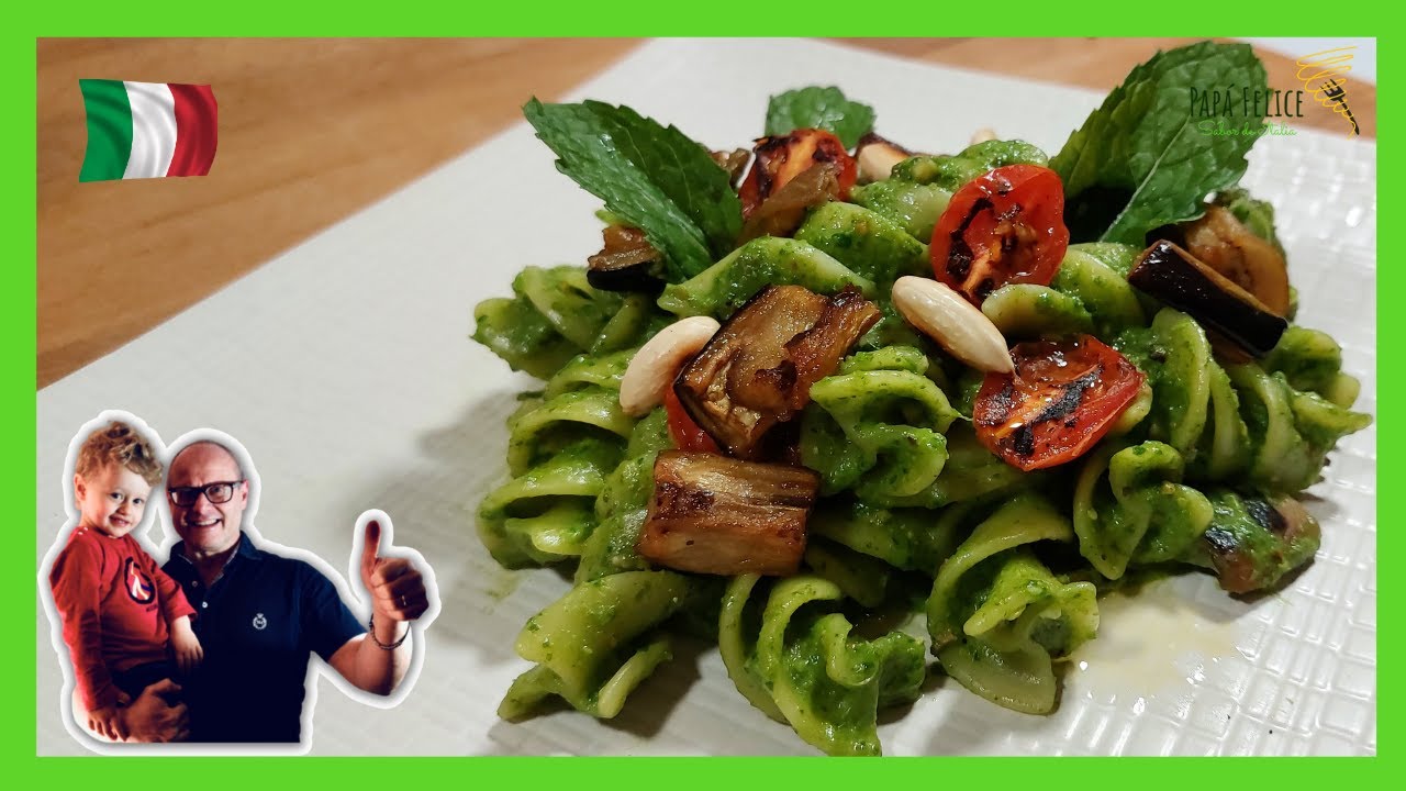 Papas con pesto de rúcula y almendra