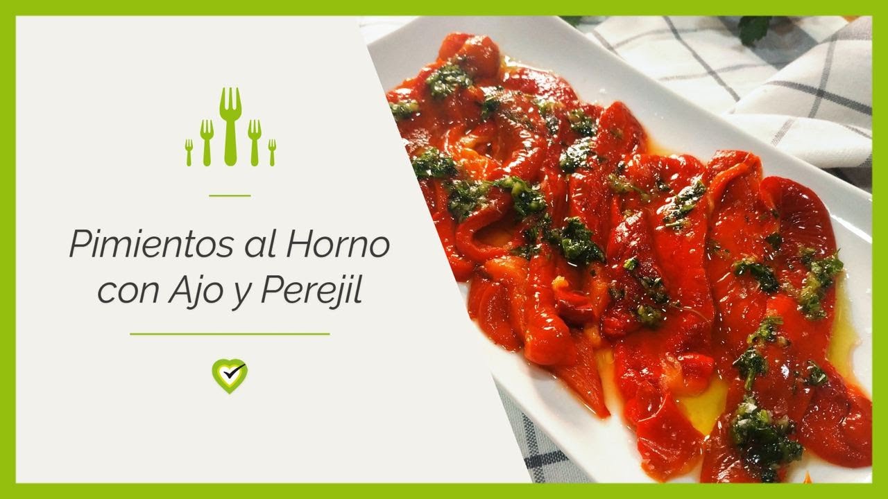 Pimientos al horno con ajo