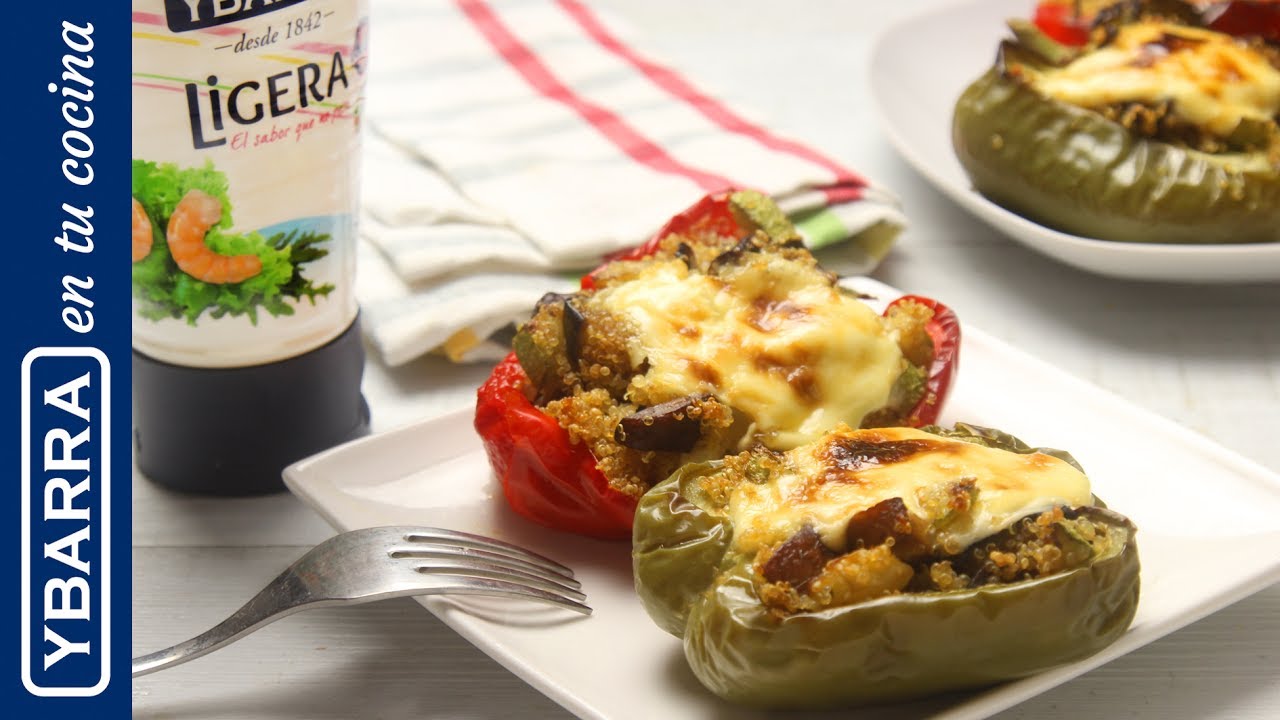 Pimientos rellenos de quinoa y espinaca