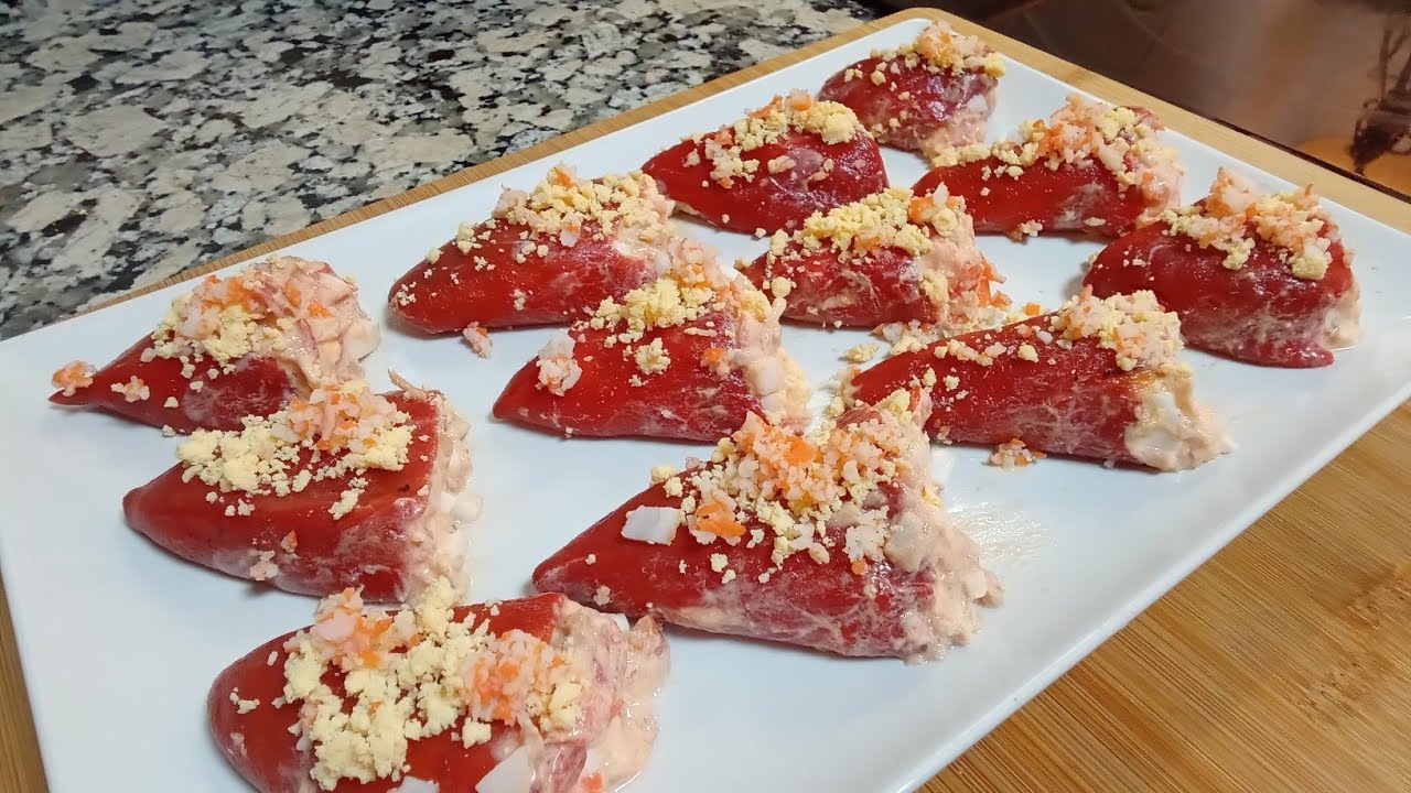 Piquillos al horno con panko