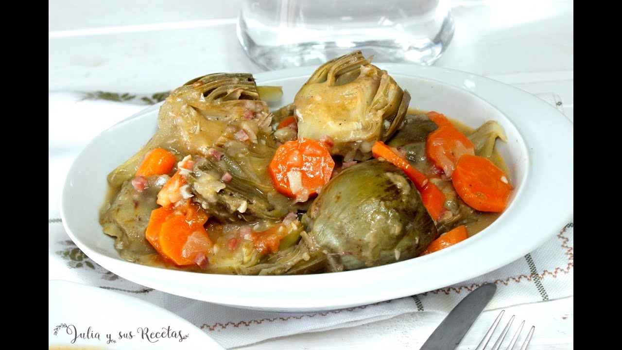Receta de Alcachofas con verduras