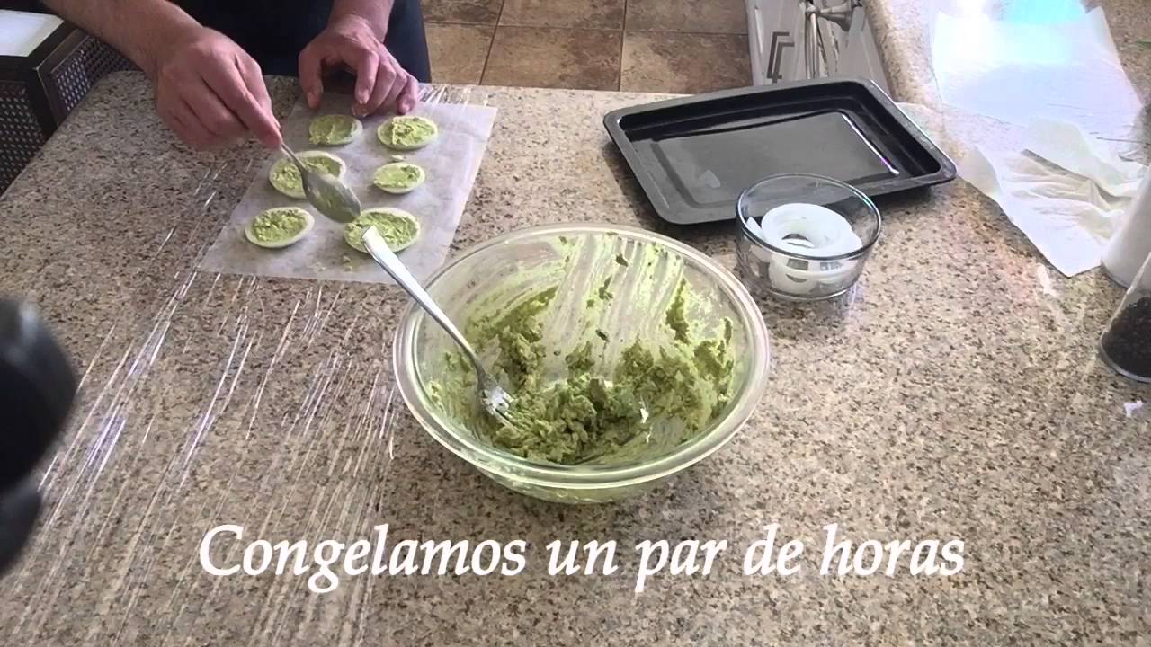 Receta de Aros de cebolla rellenos de guacamole