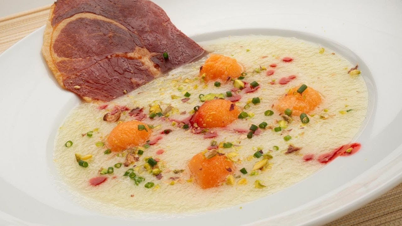 Receta de Crema de melón con jamón