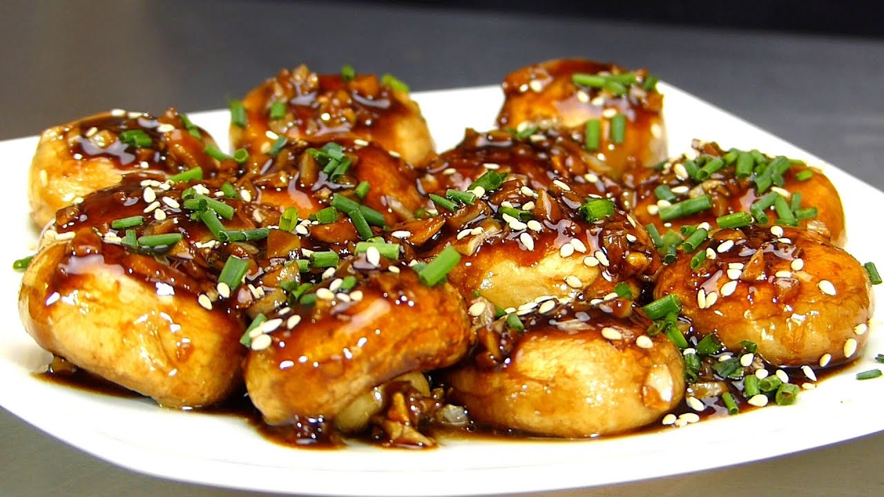 Salteado de champiñones con salsa soja