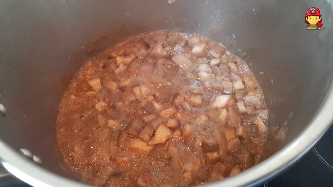 Setas con mermelada de cebolla caramelizada