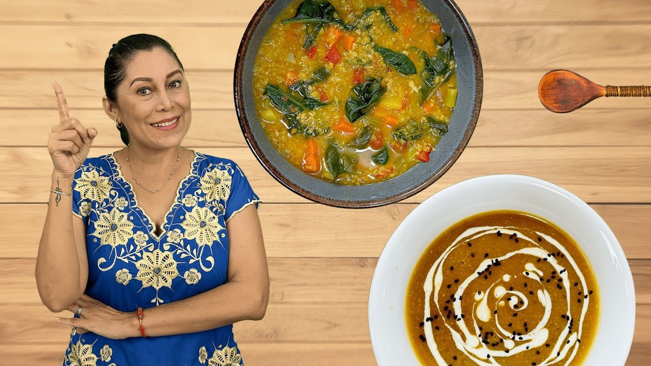 Sopa de lentejas con laurel y zanahoria