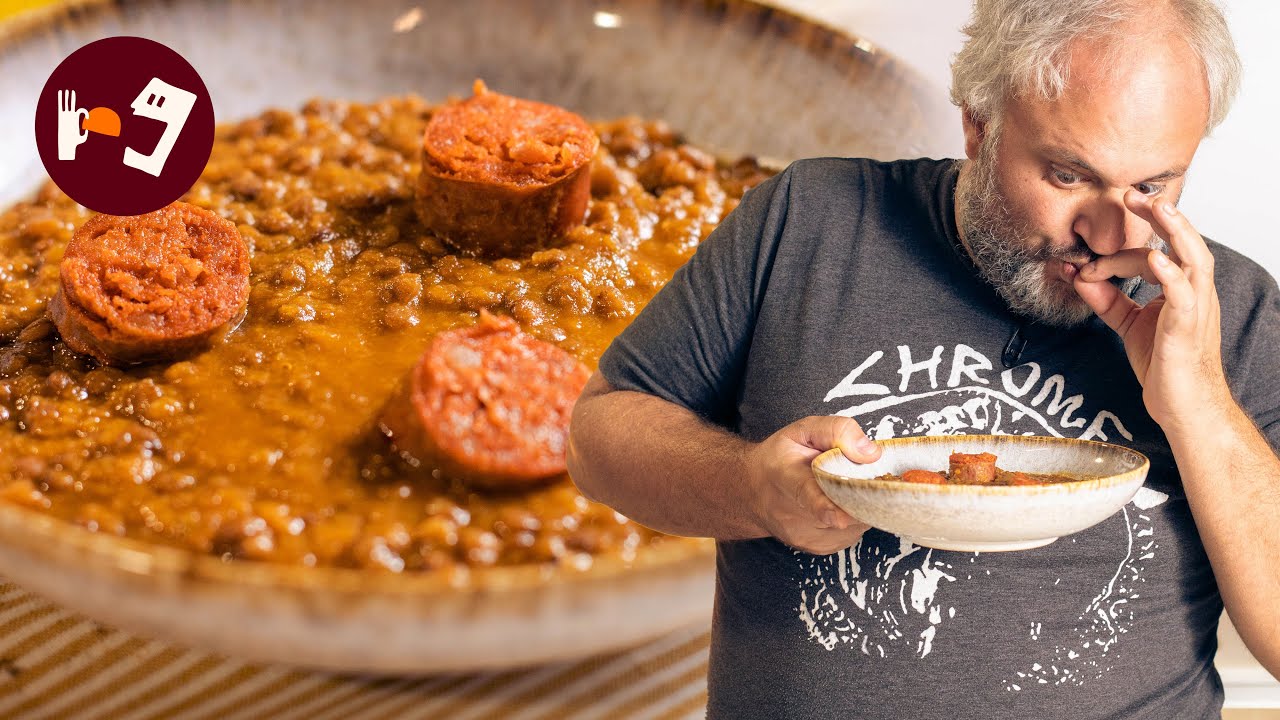 Sopa de lentejas con pimentón y laurel