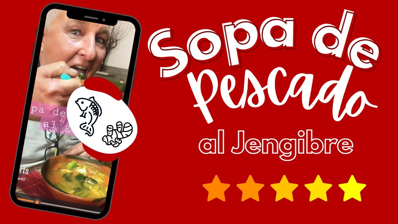 Sopa de pescado con jengibre y cilantro