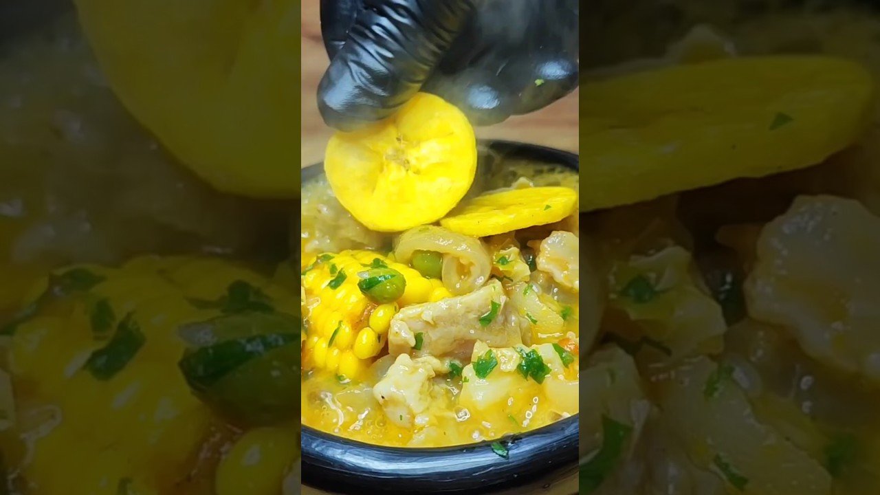 Sopa de res con papa verde