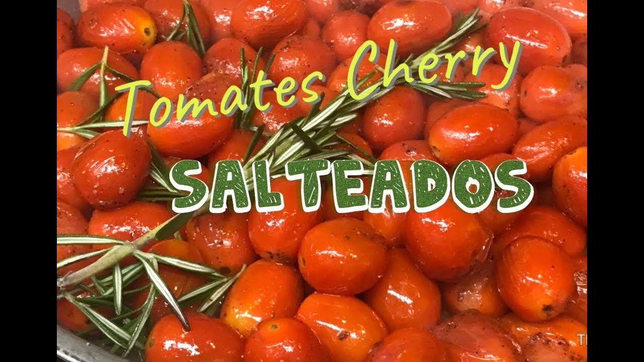 Tomates cherry salteados con vino blanco