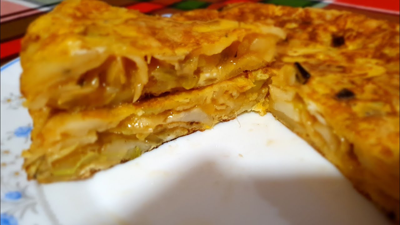 Tortilla de puerro y papa