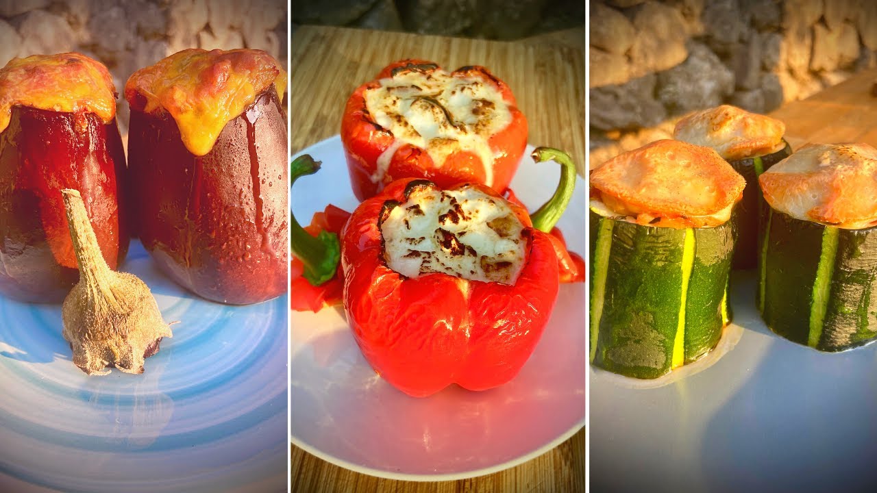 Verduras rellenas de frijoles