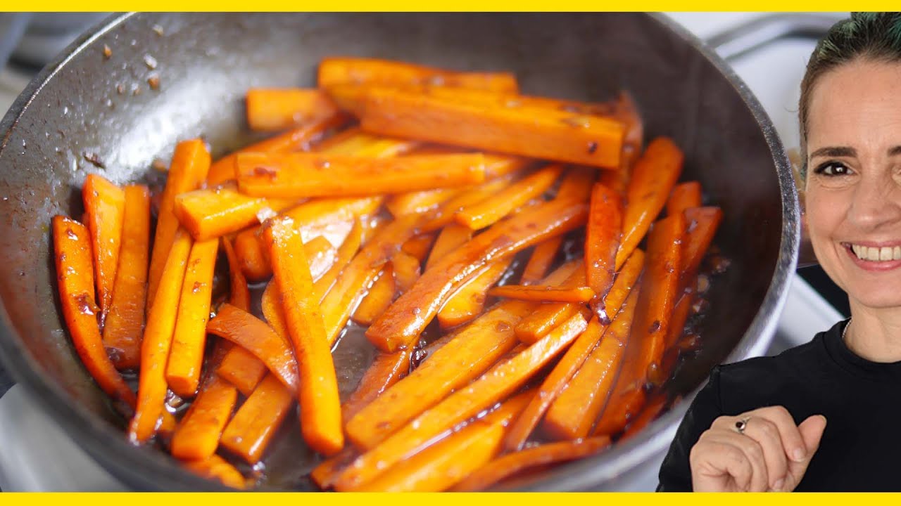 Zanahorias salteadas con ajonjolí