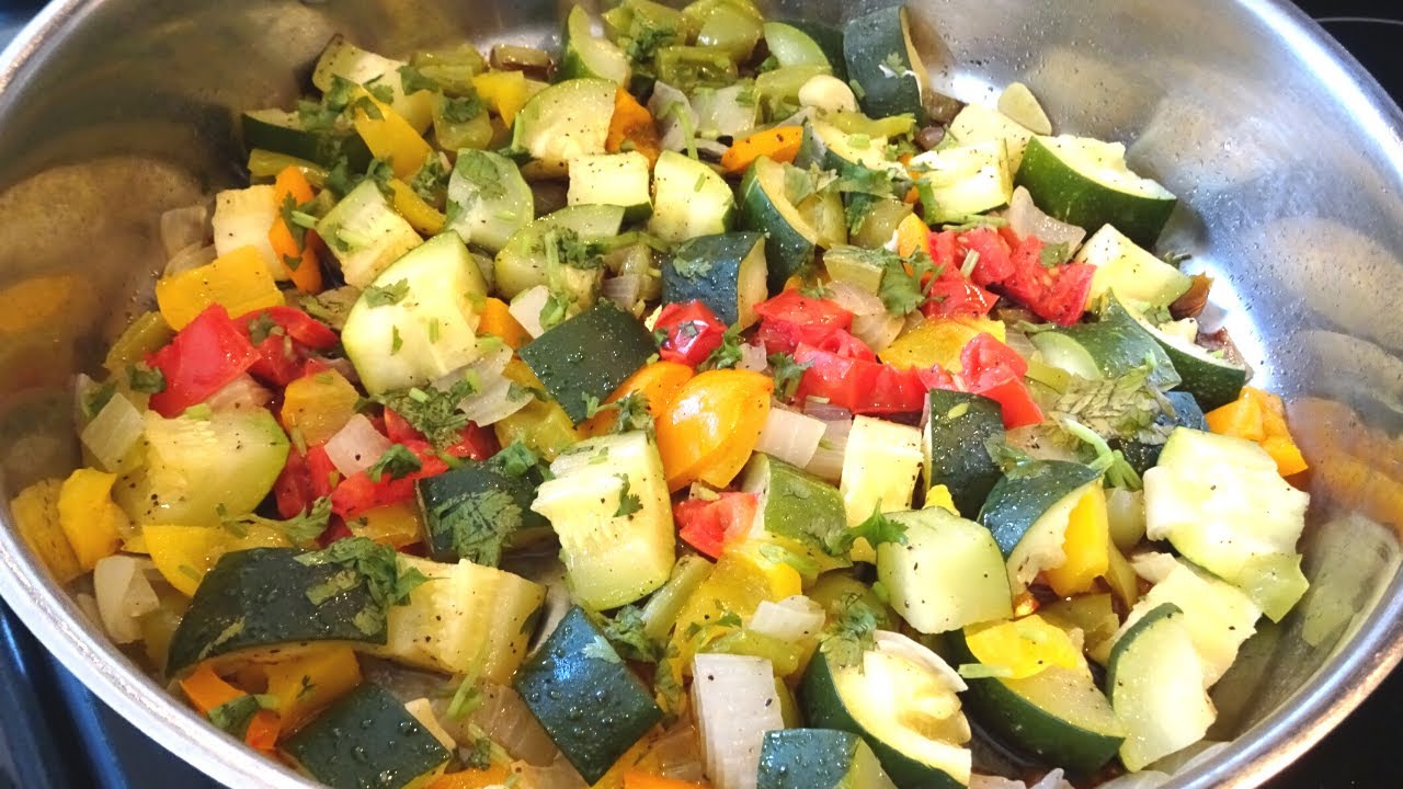 estofado de calabacín con hierbas