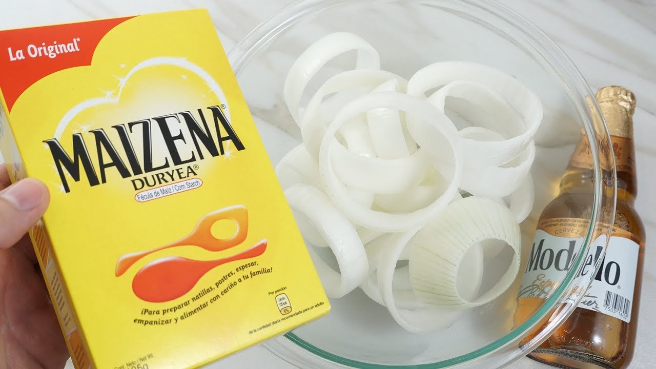 Aros de cebolla con harina integral