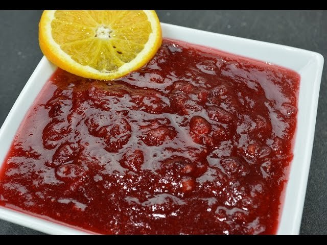 Salsa de arándanos con miel