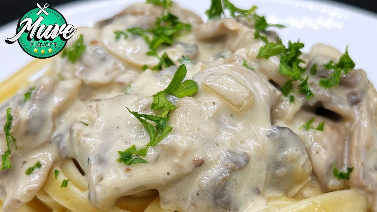 Salsa de champiñones y vino blanco para pasta