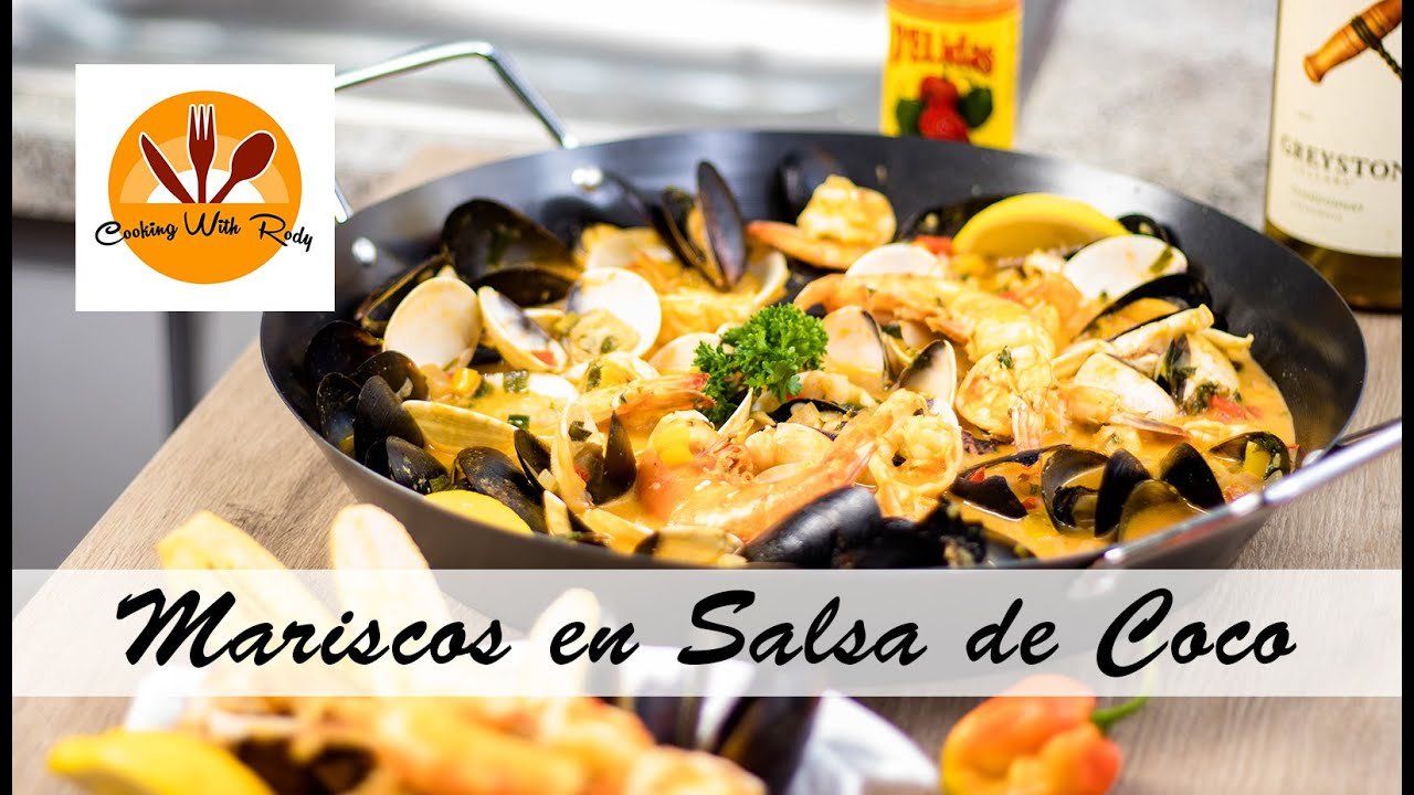 Salsa de coco con mariscos