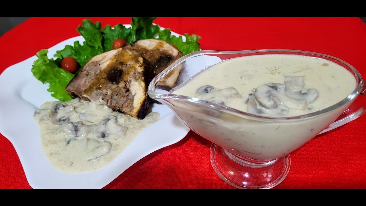 Salsa de queso parmesano y champiñones