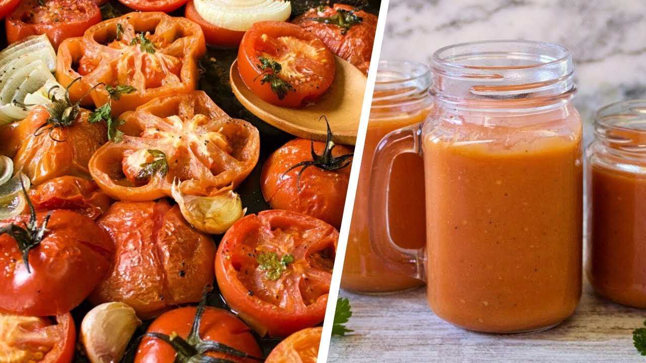 Salsa de tomate asado con aceitunas