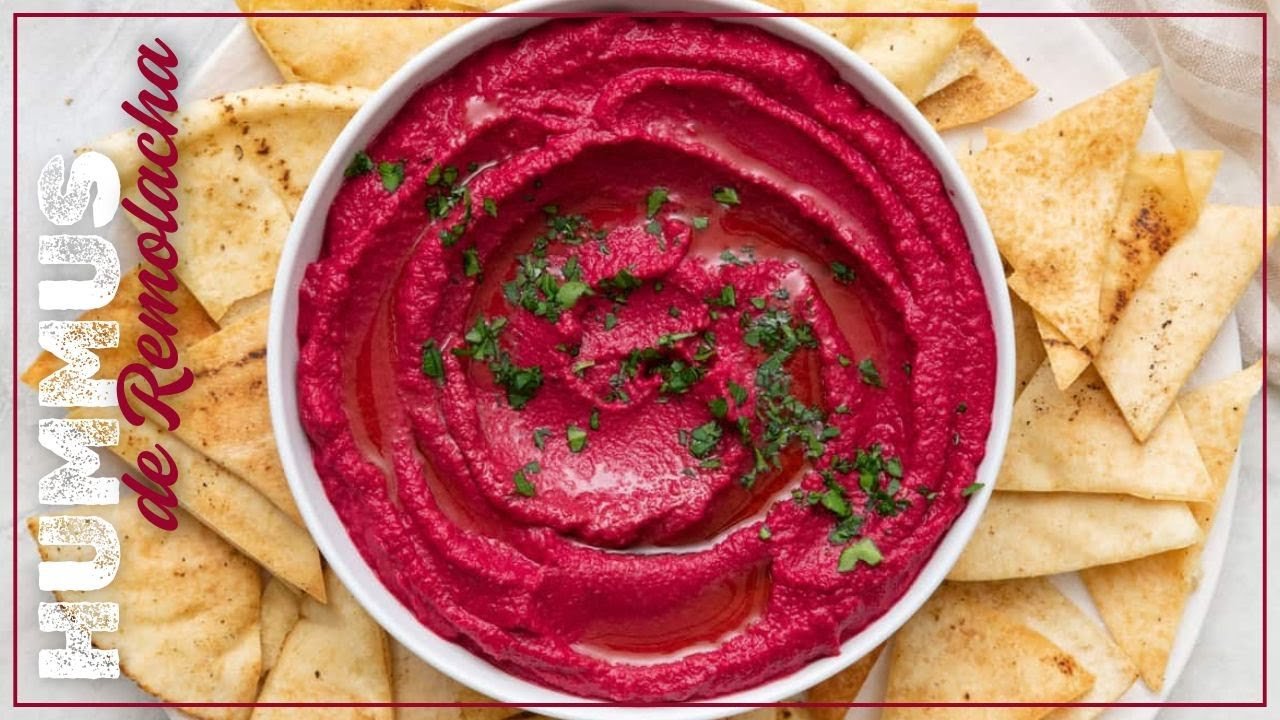 Salsa dip de garbanzos y remolacha