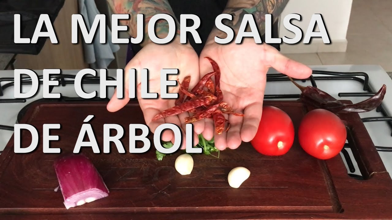 Salsa roja de jitomate con chile de árbol