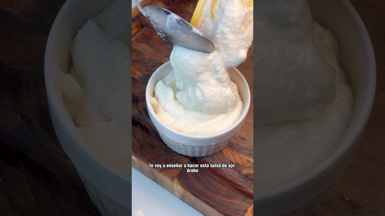 Salsa toum libanesa cremosa