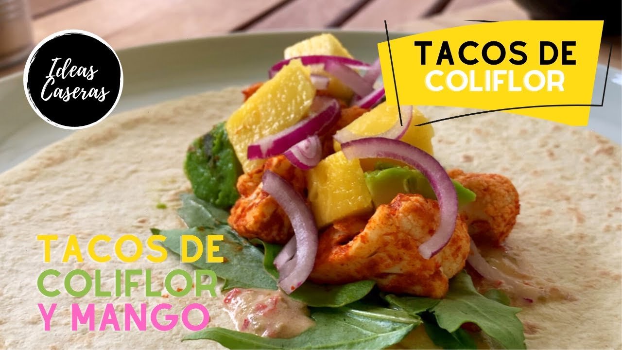 Tacos de coliflor con salsa picante