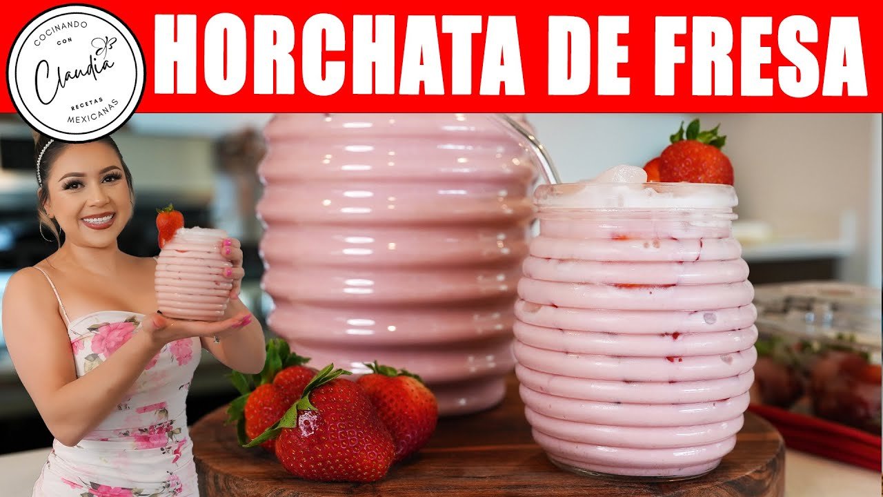 Agua de horchata con fresa