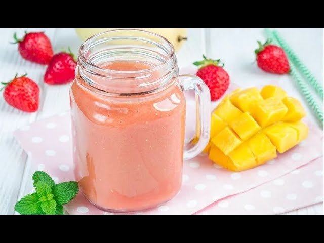 Batido de fresa y mango bajo en calorías