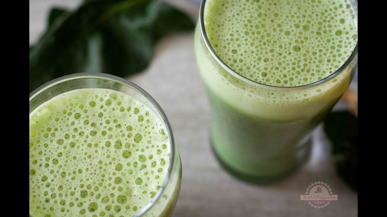 Batido verde de espinacas y plátano